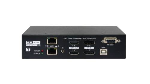 Preview: Dual-Monitor 4K@60Hz DisplayPort 1.2 KVM-Extender bis 100m mit USB 2.0 und lokalem HDMI out, UNICLASS PG-241